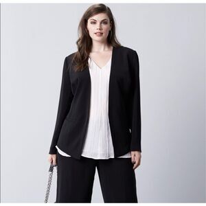 ✨Sejour Plus Tuxedo Stretch Blend Black Sz 20W Blazer✨